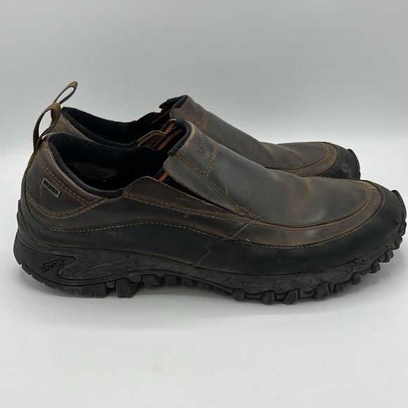 MERRELL SIZE 12 DARK EARTH BROWN SLIP ON LEATHER MOC J39577 main image 7
